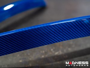 Alfa Romeo Giulia Front V Shield Grill Frame + Emblem Frame Kit - Carbon Fiber - Blue Candy